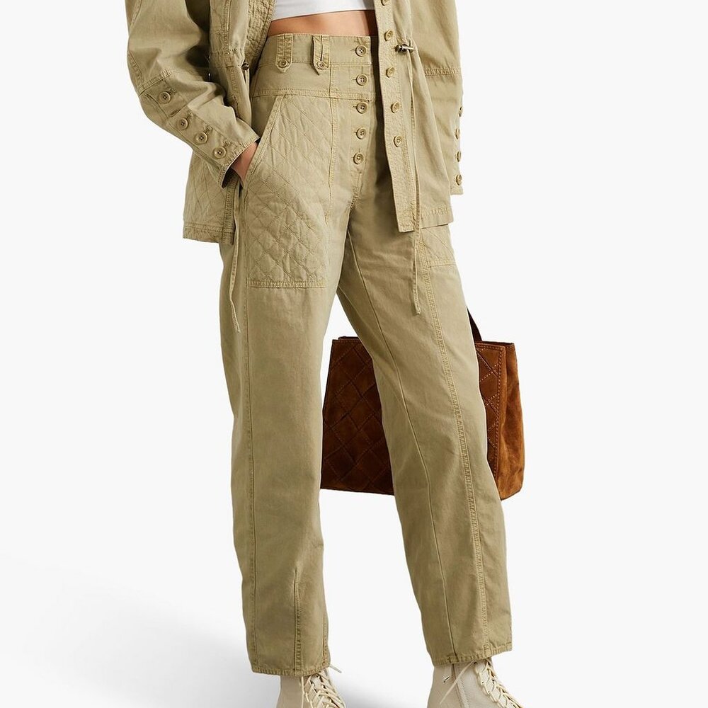 Ulla Johnson Cambrie Khaki Straight-Leg Pants